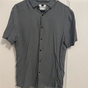 Topman Black and White Casual Button Down Shirt